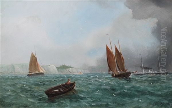 White Cliffs Of Dover Oil Painting by William Adolphus Knell