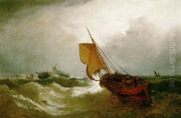 A Break In The Clouds, The Bay Of Ostende Oil Painting by William Adolphus Knell