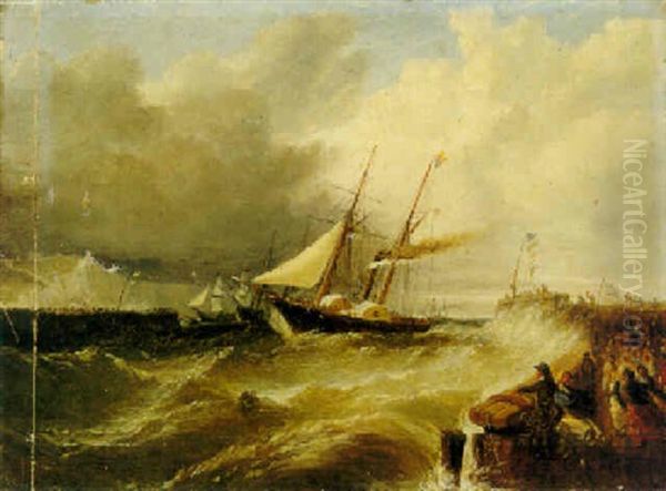 The Prince Albert Arriving At Dover En Route To London... Oil Painting by William Adolphus Knell