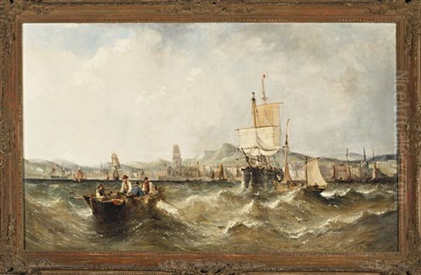 Marina Oil Painting by William Callcott Knell