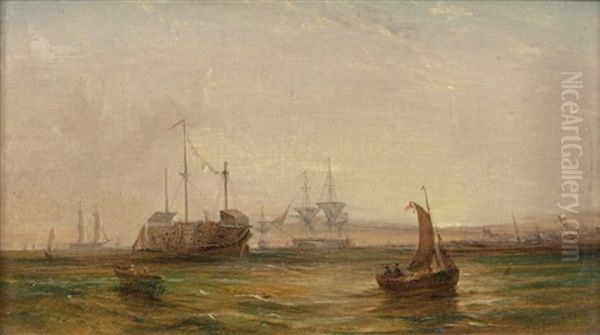 Bateaux Oil Painting by William Callcott Knell