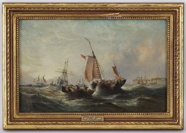 Fishing Boats Off Goleston by William Callcott Knell