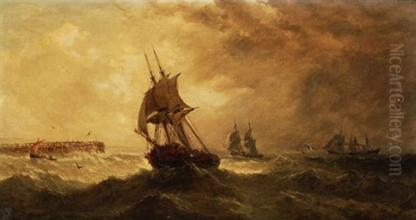 North Off Sunderland Oil Painting by William Callcott Knell