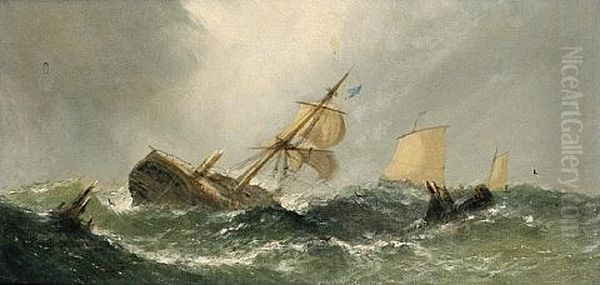 Morning After The Wreck Oil Painting by William Callcott Knell