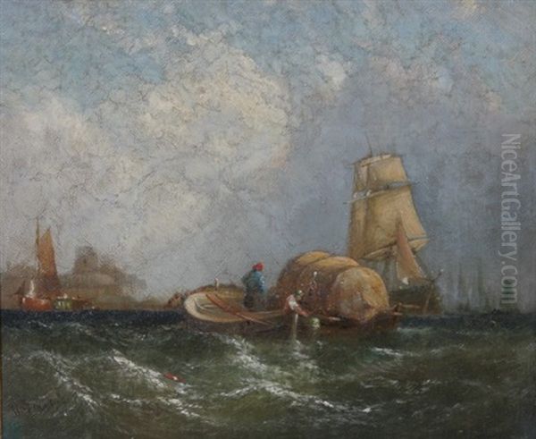 Isle Of Dogs Oil Painting by William Callcott Knell