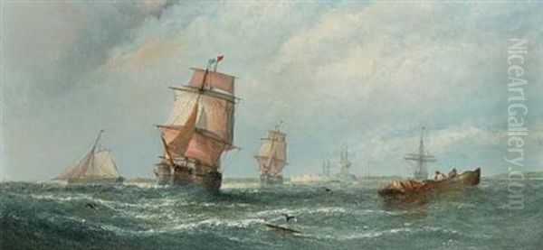 Off Sheerness Oil Painting by William Callcott Knell