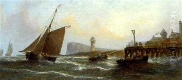 Morning Off Harwich Oil Painting by William Callcott Knell