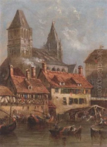 St. Omer, Strasbourg Oil Painting by William Callcott Knell