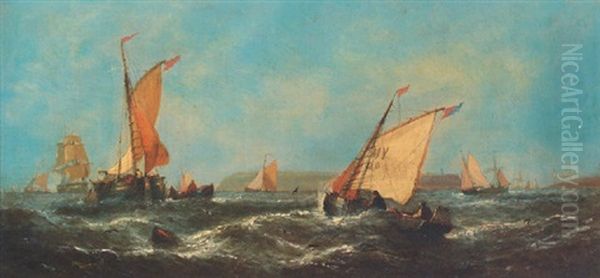 Off The Isle Of Sheppey Oil Painting by William Callcott Knell