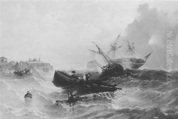 The Rescue Oil Painting by William Callcott Knell