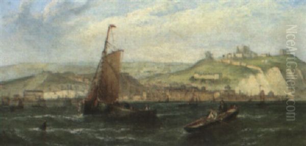 Dover From The Sea Oil Painting by William Callcott Knell