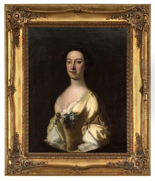 Portrait Of A Young Lady, Traditionally Identified As Mrs. Beauvoir Oil Painting by Godfrey Kneller