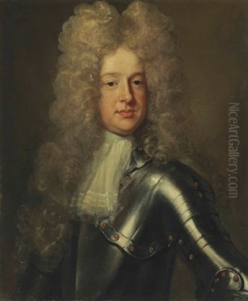 Portrait Of A Man In Armor, Bust-length Oil Painting by Godfrey Kneller