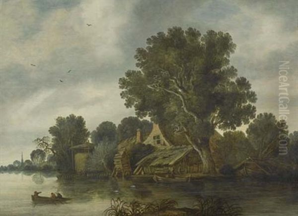 Flusslandschaft Oil Painting by Francois Van Knibbergen