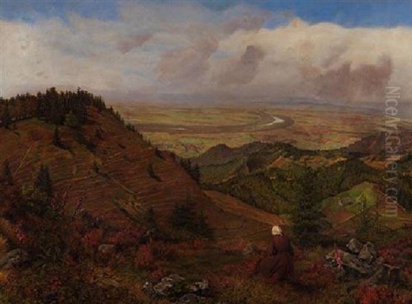 Blick Von Den Hohen Des Schwarzwaldes Auf Die Rheinebene Oil Painting by Frieda Kniep