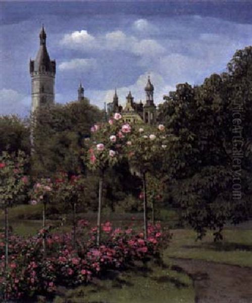 Blick Auf Das Schweriner Schloss Oil Painting by Frieda Kniep