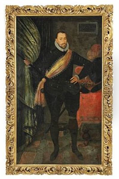 Portrait Of King Frederik Ii Oil Painting by Hans Knieper