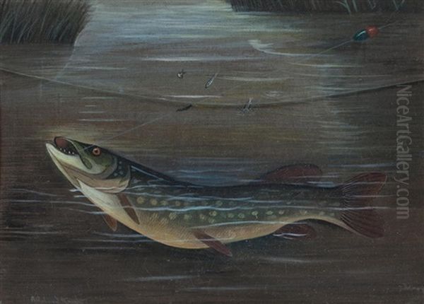 Pike Oil Painting by A. Roland Knight