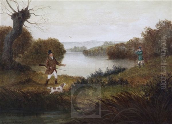 Sportsmen In Landscapes Oil Painting by A. Roland Knight