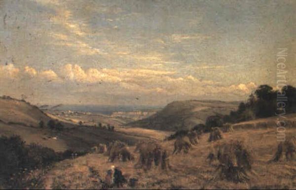 A Cornfield Near Runswick Oil Painting by Charles Parsons Knight