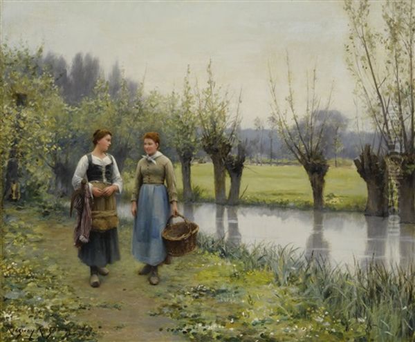 The Meadows In May Oil Painting by Daniel Ridgway Knight