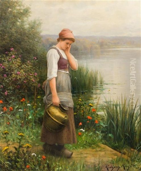 Maiden - Meditation by Daniel Ridgway Knight