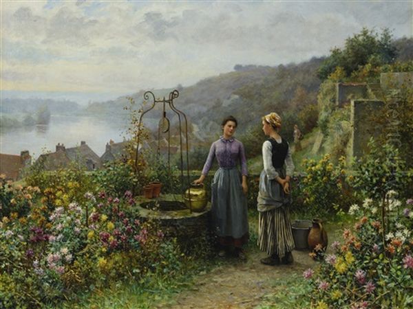 At The Well Oil Painting by Daniel Ridgway Knight