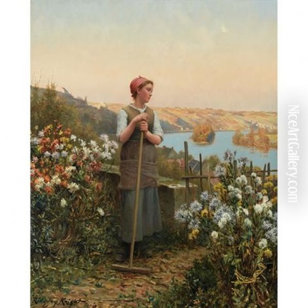 Autumn Evening Oil Painting by Daniel Ridgway Knight