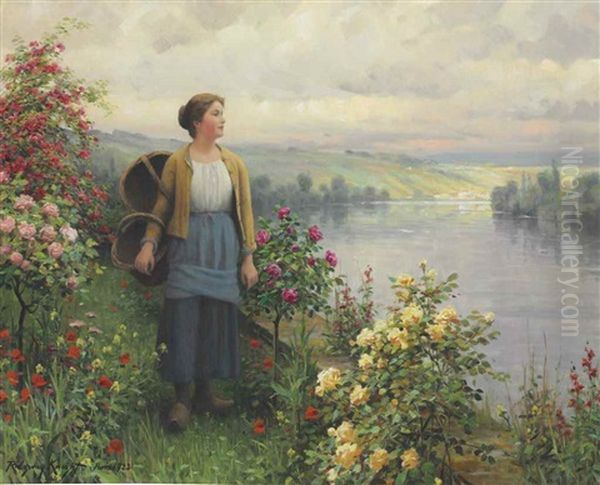 By The River Oil Painting by Daniel Ridgway Knight