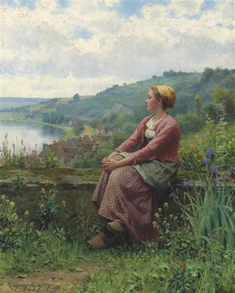 Reverie Oil Painting by Daniel Ridgway Knight