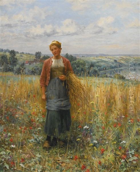 Jeannine Gleaning Oil Painting by Daniel Ridgway Knight