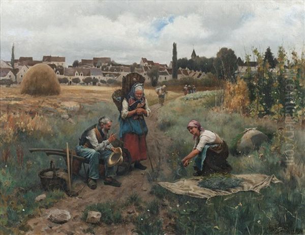 A Restful Moment Oil Painting by Daniel Ridgway Knight