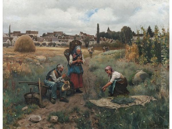 A Restful Moment Oil Painting by Daniel Ridgway Knight