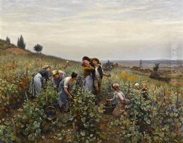 La Vendange Oil Painting by Daniel Ridgway Knight