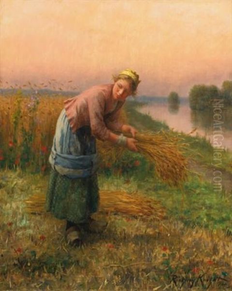 The Gleaner Oil Painting by Daniel Ridgway Knight