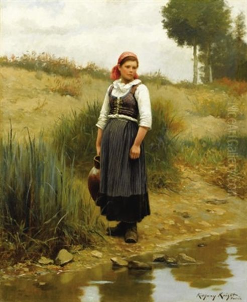 Daydreams Oil Painting by Daniel Ridgway Knight