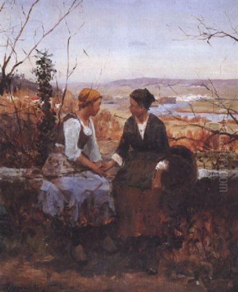 Sharing Secrets Oil Painting by Daniel Ridgway Knight