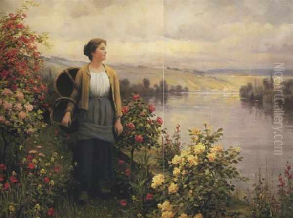 By The River On A Summer's Day Oil Painting by Daniel Ridgway Knight