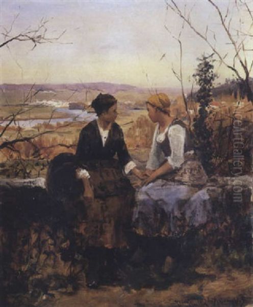 Les Deux Amies Oil Painting by Daniel Ridgway Knight