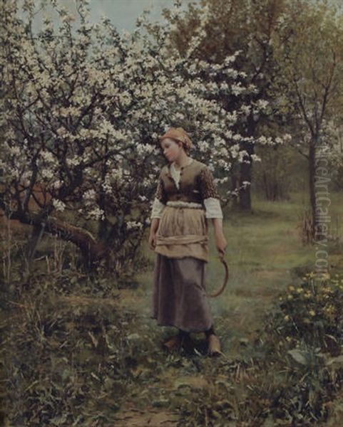 Coming From The Garden by Daniel Ridgway Knight