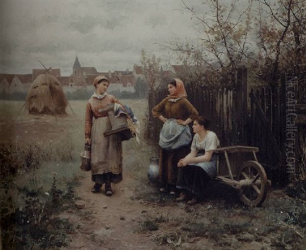 Going To The Wash-house Oil Painting by Daniel Ridgway Knight