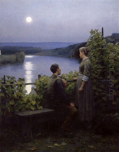 A Summer Evening Oil Painting by Daniel Ridgway Knight