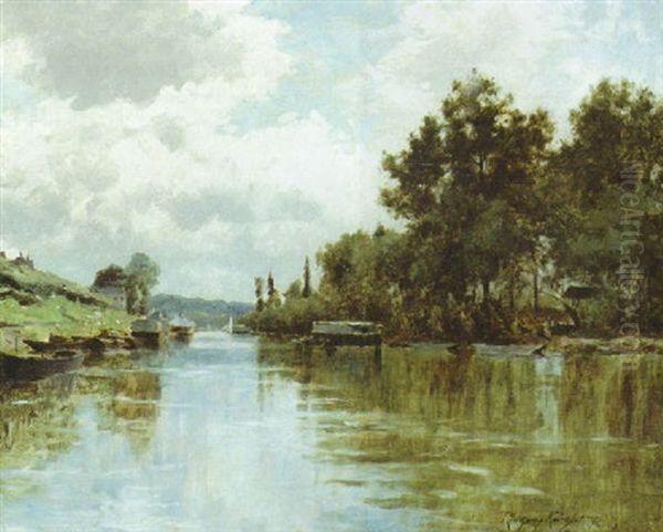 The Seine At Poissy Oil Painting by Daniel Ridgway Knight