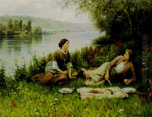 Normandy Garden Oil Painting by Daniel Ridgway Knight