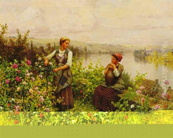 Sharing Secrets Oil Painting by Daniel Ridgway Knight