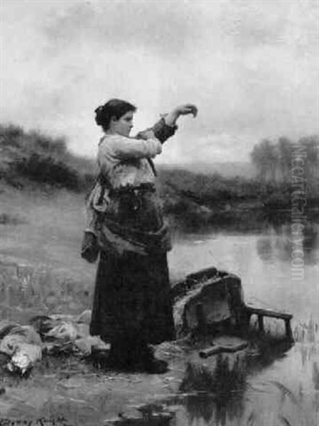 Lavandiere Oil Painting by Daniel Ridgway Knight