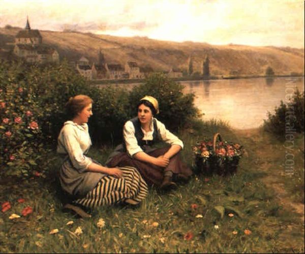 Waiting For The Ferryman Oil Painting by Daniel Ridgway Knight