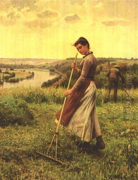 The Breezy Uplands Oil Painting by Daniel Ridgway Knight