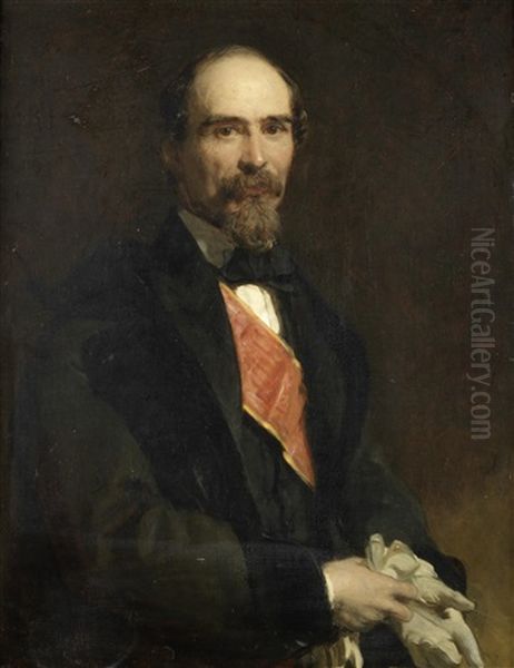 Portrait Of Marshall Ramon Cabrera, El Tigre Del Maestrazgos Oil Painting by John Prescott Knight