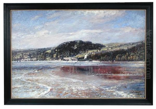 Views Of Arnside, Morecambe Bay; And Grange-over-sands, Lancashire Oil Painting by John William Buxton Knight